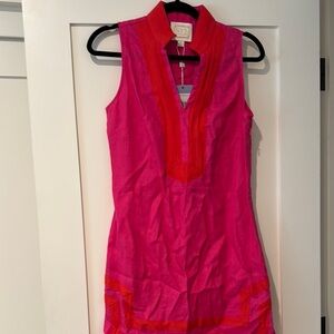 Pink and Red Sleeveless Dress